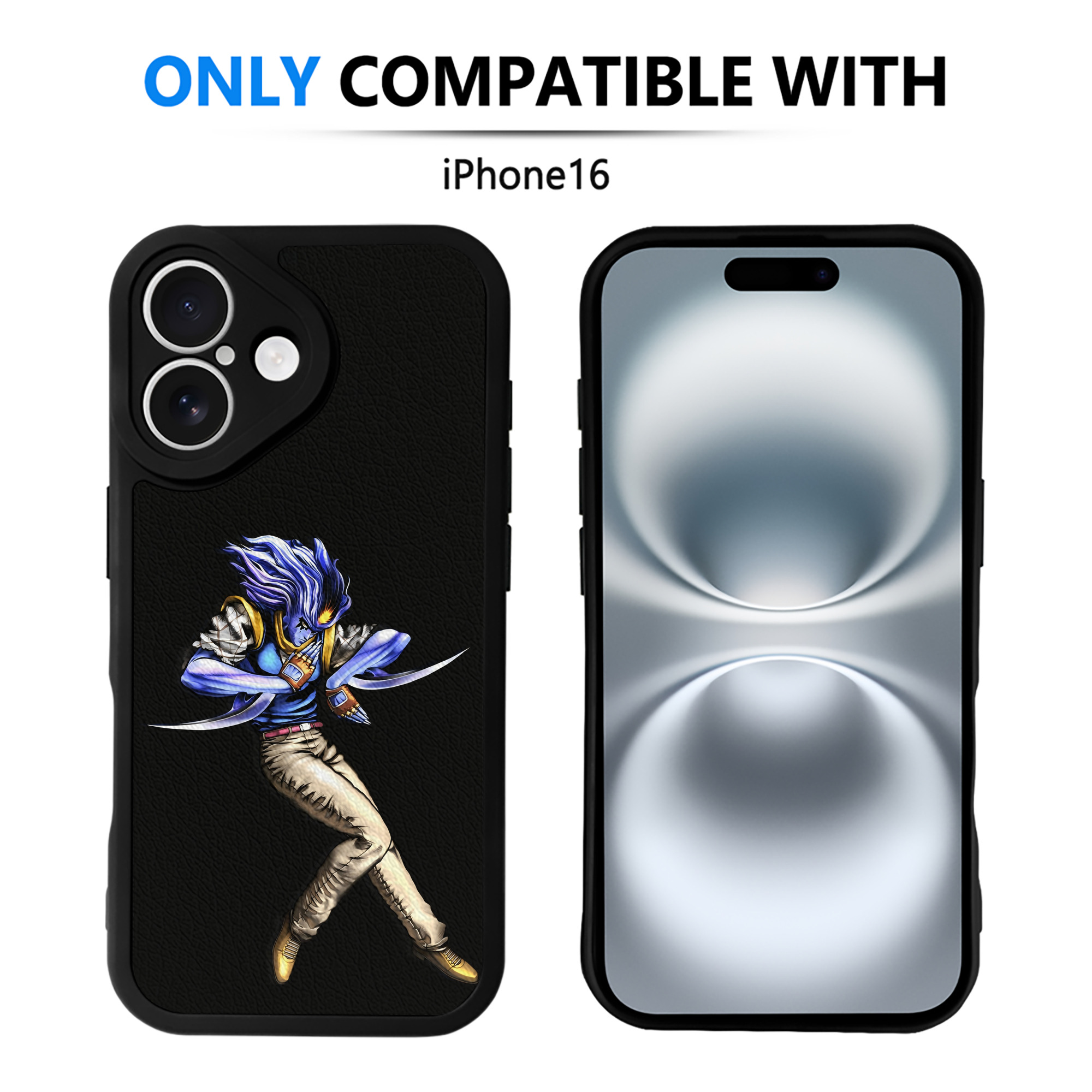 （画像用） ジョジョの奇妙な冒険 JoJo's Bizarre Adventure 【iPhone 16シリーズ対応】シリコンスマホケース（レザー調） 材質：シリコン